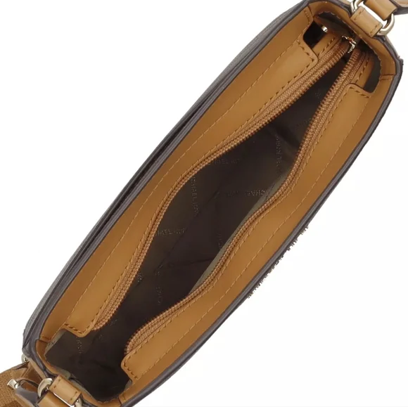 Michael Kors Jet Set Medium Logo Brown Crossbody - Picture 5 of 9